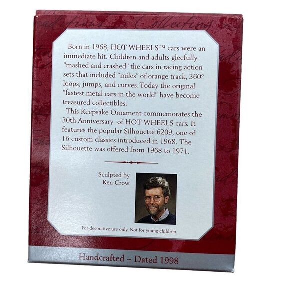 Hot Wheels 1998 30th Anniversary Hallmark Keepsake Ornament - Picture 2 of 7